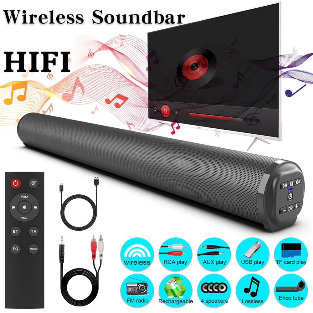 Home Cinema With Wireless Rear Speakers - Soundbar TV-geluidssysteem Bluetooth-luidspreker Draadloze subwoofer Bass