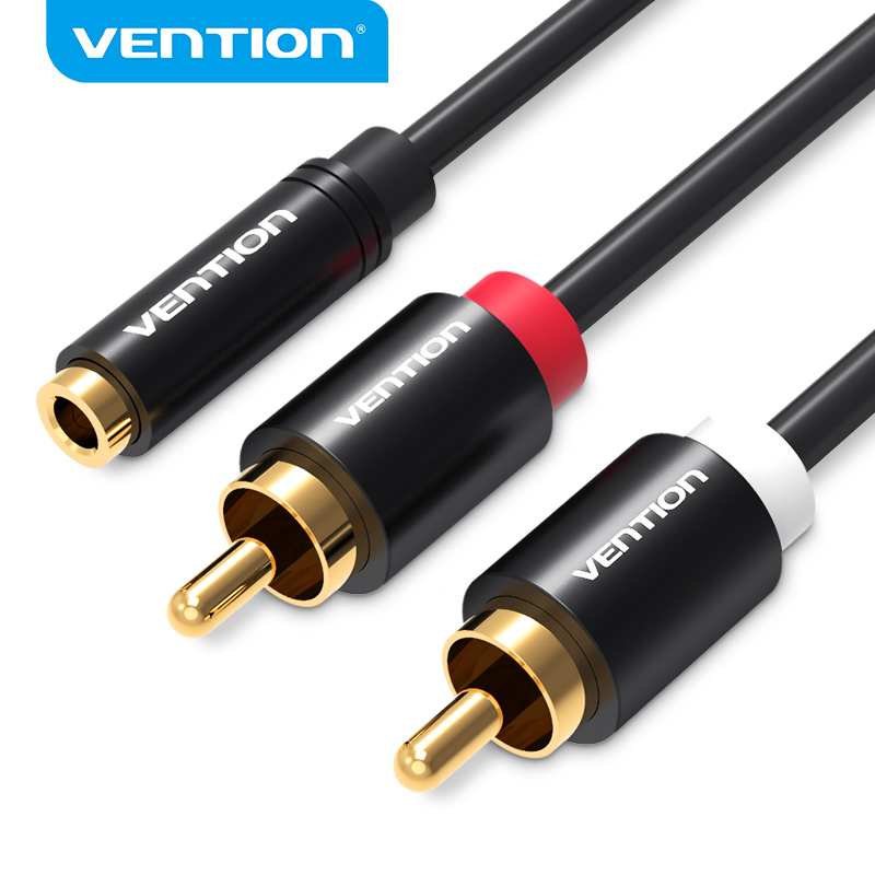 Genius Home Cinema - Vention Jack 3.5mm Female naar 2RCA