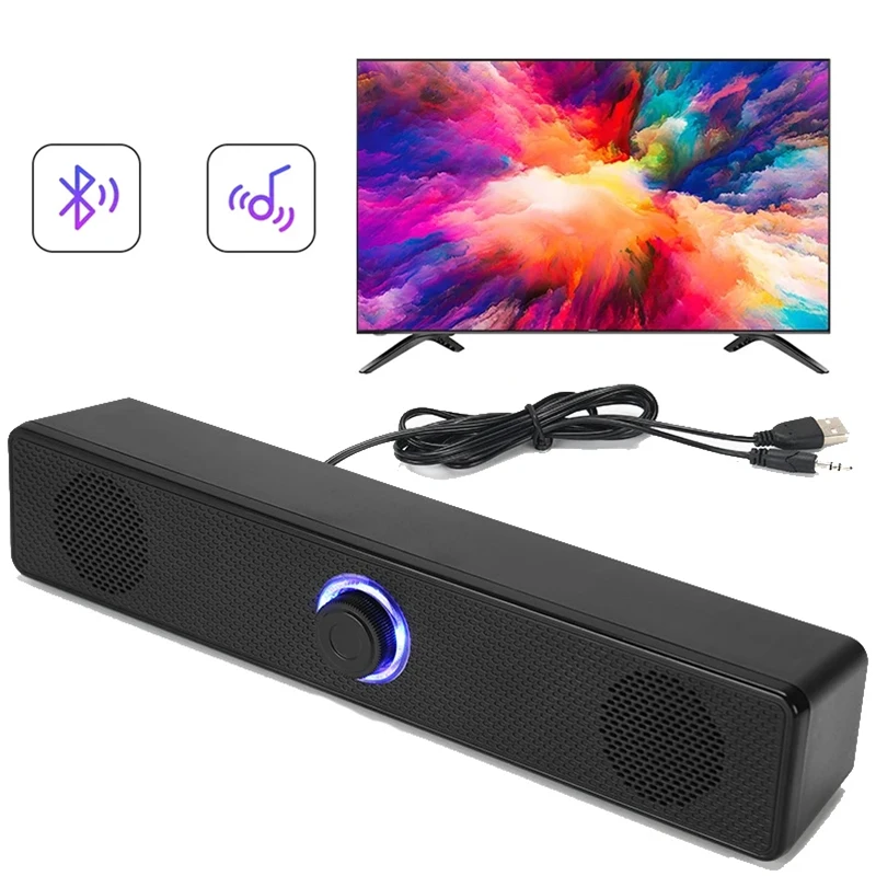Home Cinema With Wireless Rear Speakers - PC-soundbar Bekabelde en draadloze Bluetooth-luidspreker USB-aangedreven