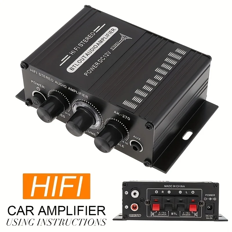 Genius Home Cinema - AK-270 400W Mini Eindversterker 12V/24V 2.0