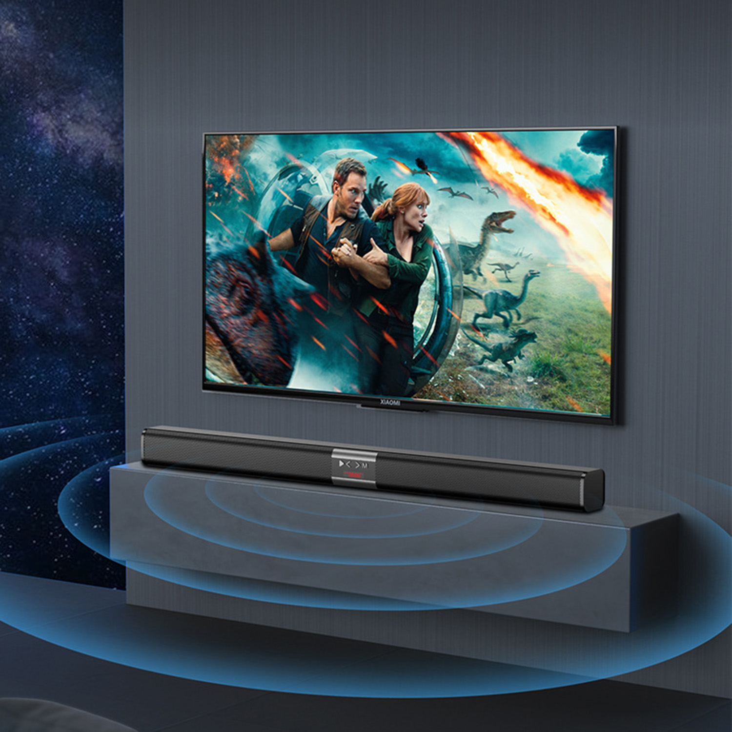 Home Cinema With Wireless Rear Speakers - Draadloze soundbar speaker, ingebouwde batterij, desktop
