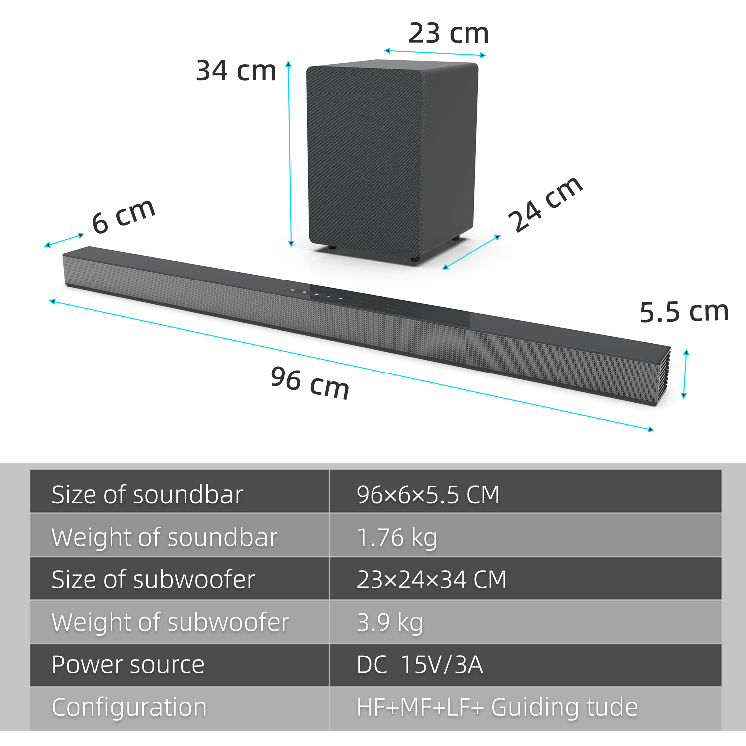 84W TV-soundbar met subwooferb - Home Cinema With Wireless Rear Speakers recensie en prijs