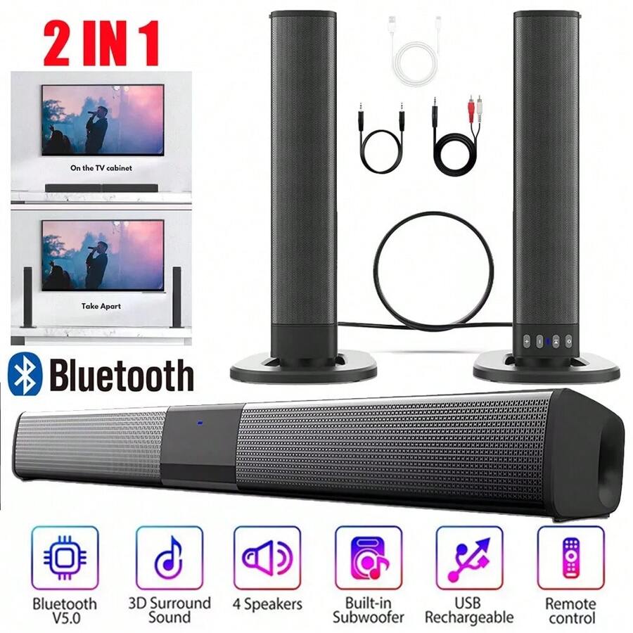 Bluetooth 5.0 Home TV Soundbar - Home Cinema With Wireless Rear Speakers recensie en prijs