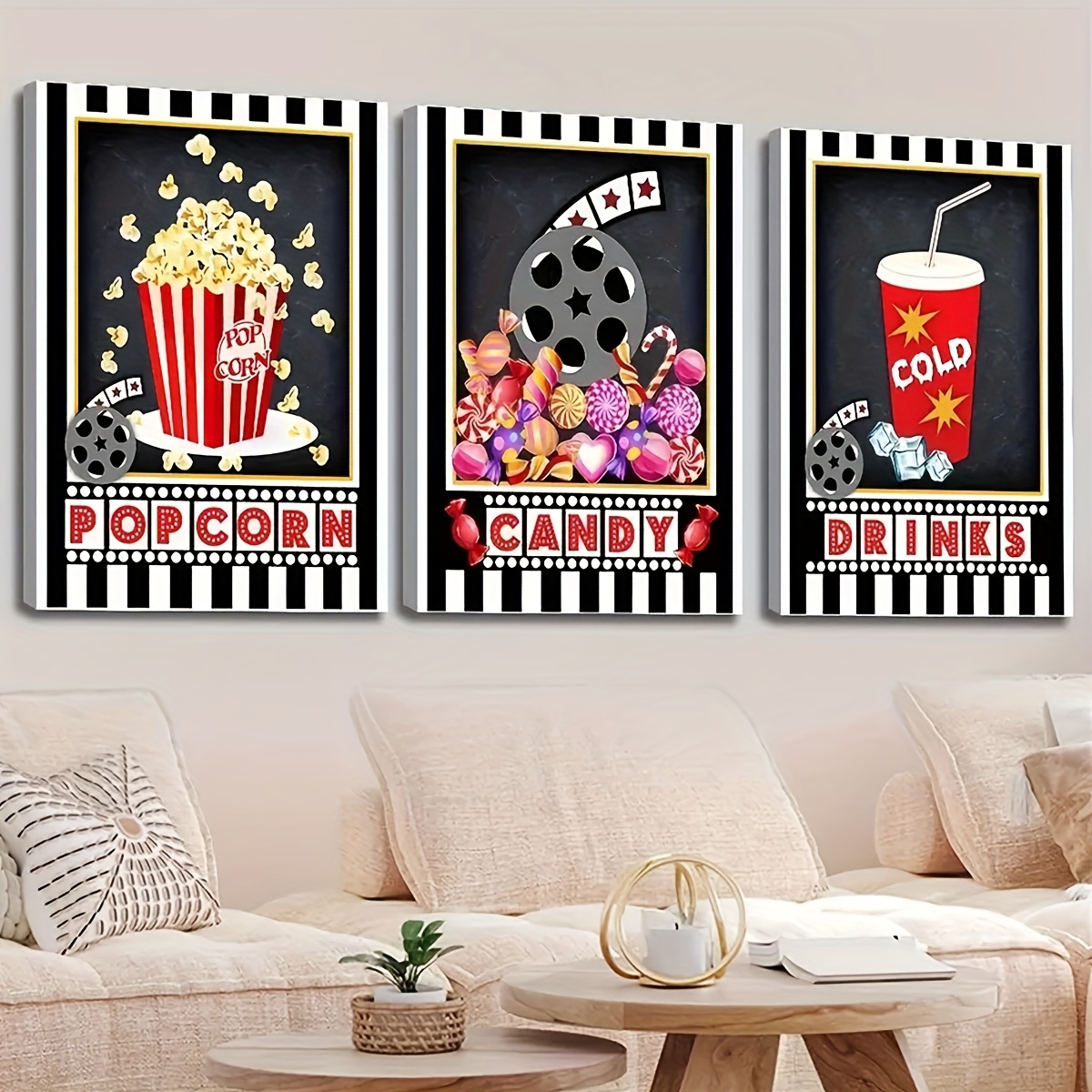 3 stuks frameloze muur art dec - Home Cinema Logo recensie en prijs