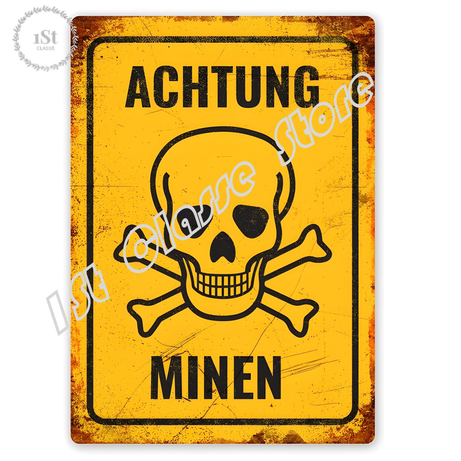 Achtung Minen Tin Teken Kunst  - Home Cinema Logo recensie en prijs