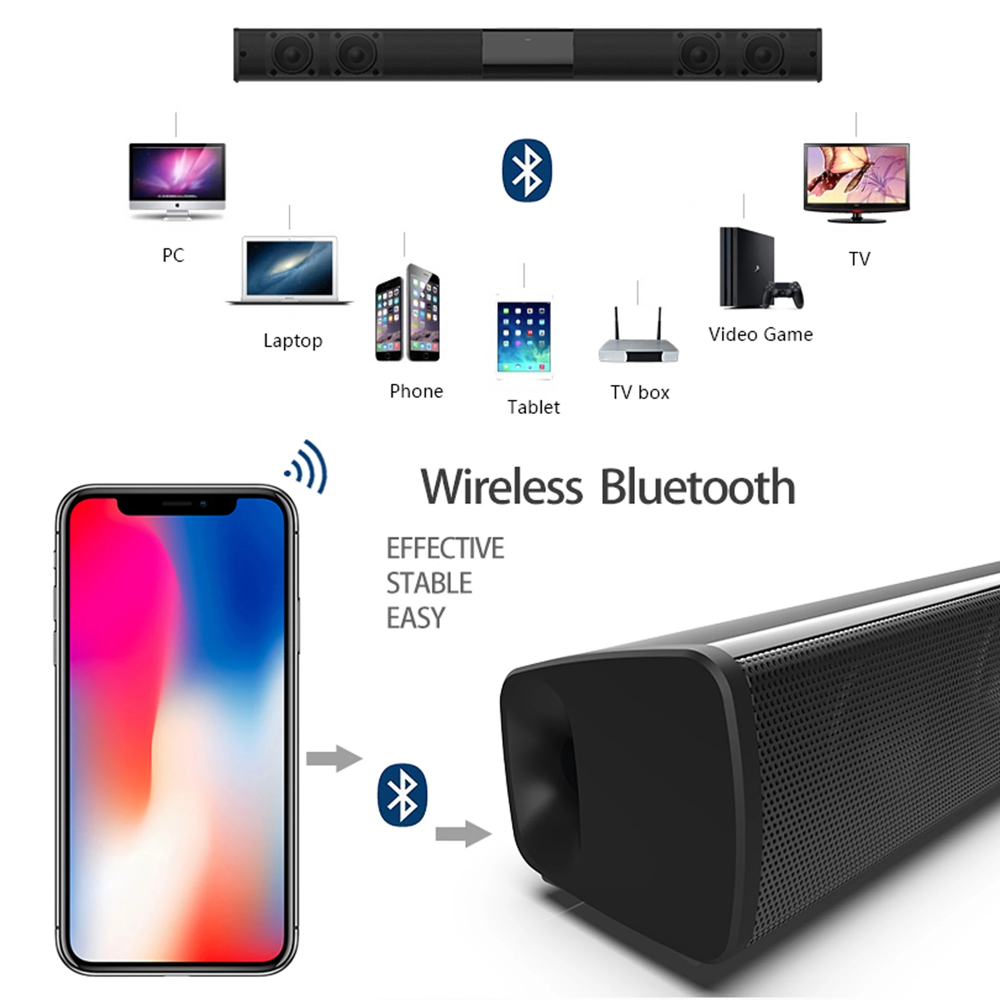 40W High Power Soundbar voor T - Home Cinema With Wireless Rear Speakers recensie en prijs